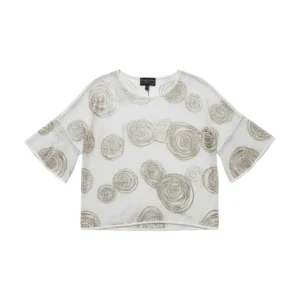 Přízový top offwhite-gold